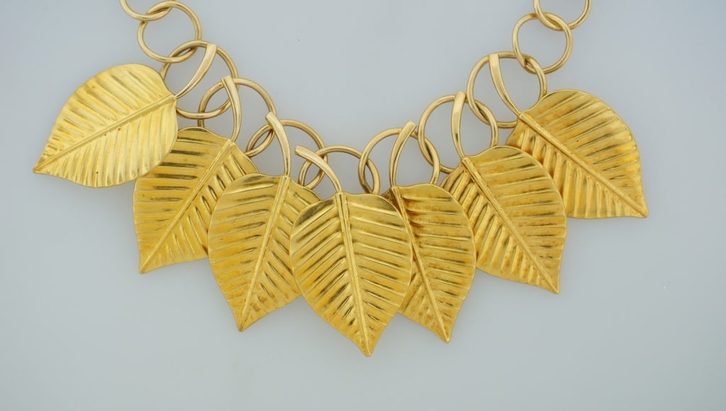 Ilias Lalaounis Yellow Gold Leaf Necklace 2