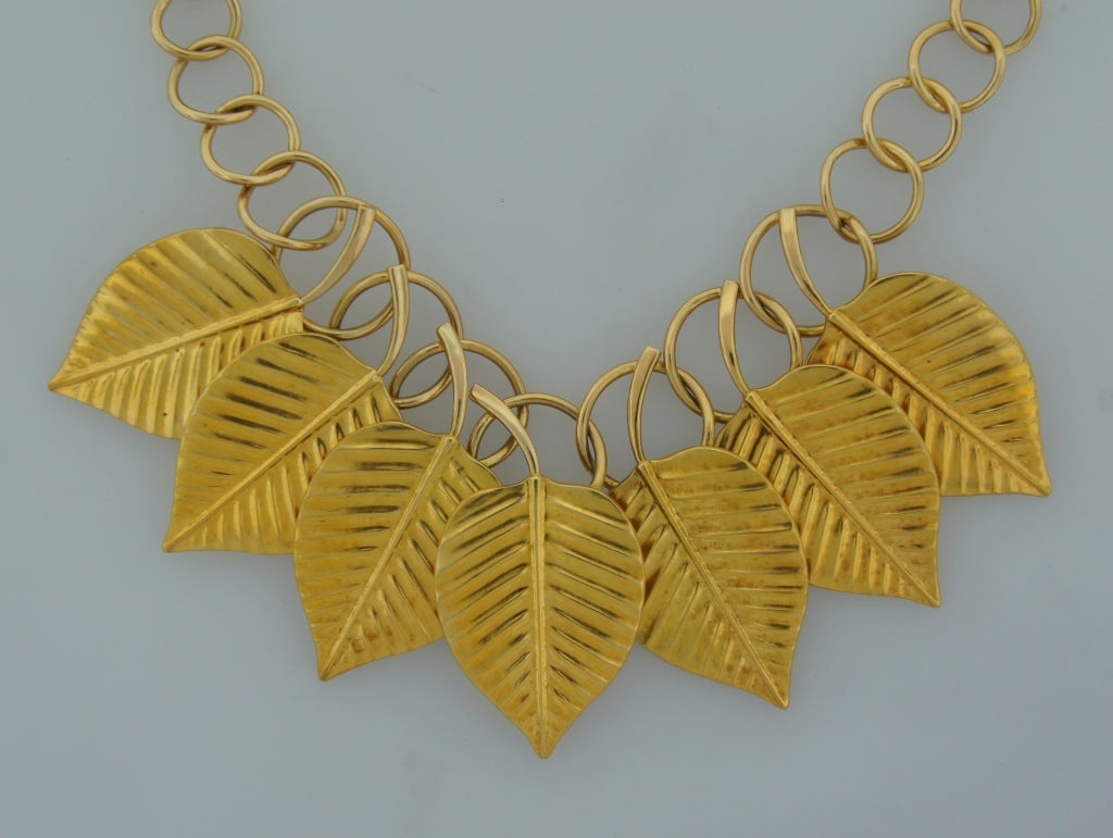 Ilias Lalaounis Yellow Gold Leaf Necklace 3