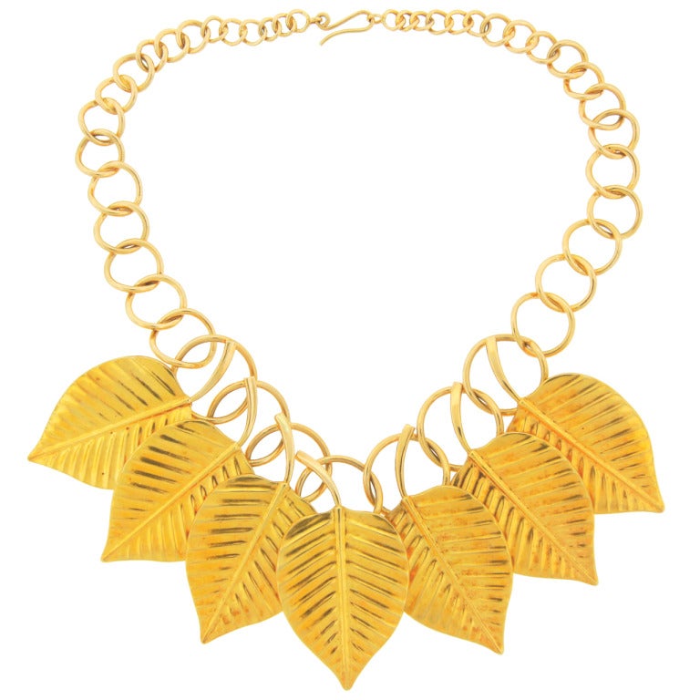 Ilias Lalaounis Yellow Gold Leaf Necklace