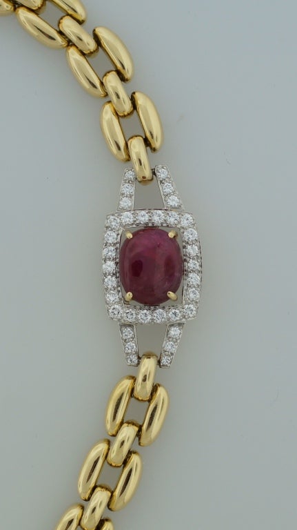 Women's David Webb Ruby Diamond Gold Necklace Bracelet Interchangeable