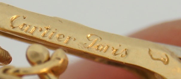 Cartier Coral Diamond Yellow Gold Interchangeable Earrings 3