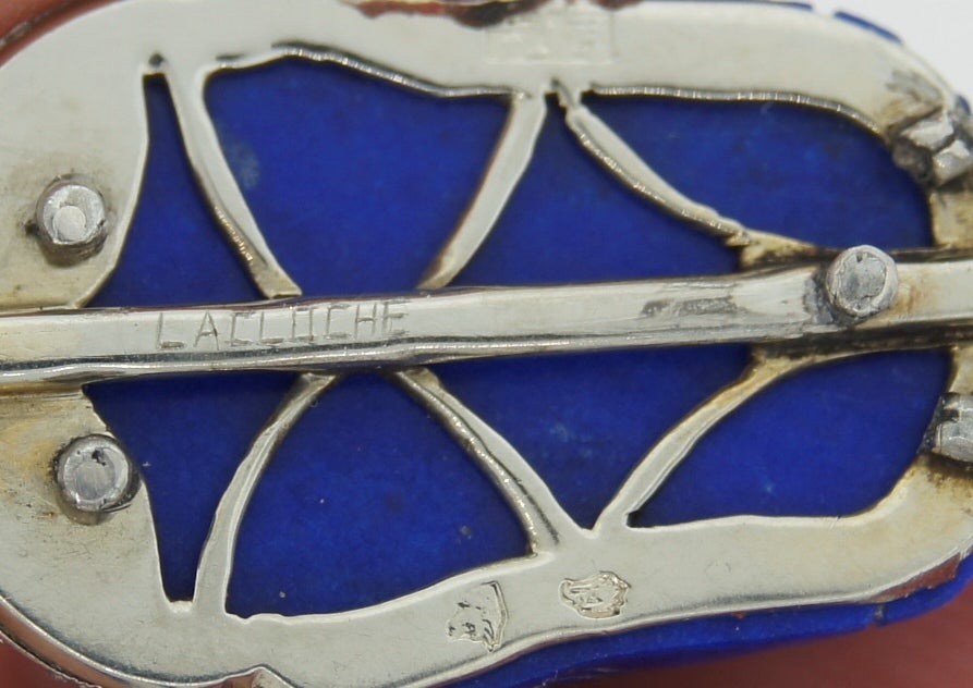 Art Deco Chinoiserie Lacloche Lapis Lazuli Diamond Pendant 4