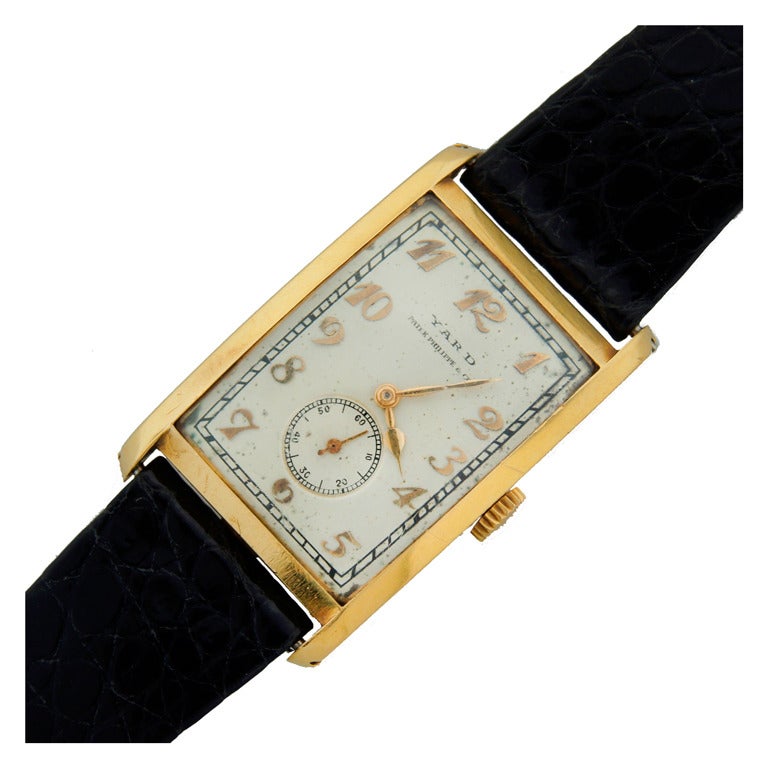 Verkauft von by Yard Gelbgold Handaufzugs-Armbanduhr von Patek Philippe, ca. 1930er Jahre im Angebot