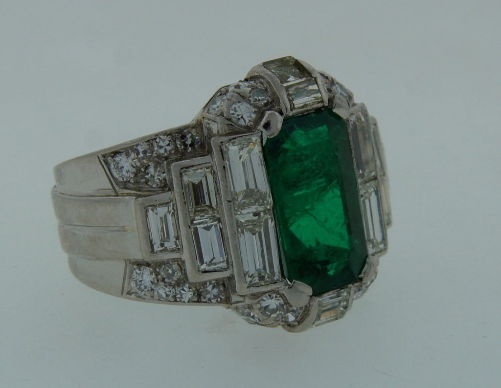 1960er Jahre Bulgari Smaragd-Diamant-Platin-Ring im Zustand „Hervorragend“ in Beverly Hills, CA