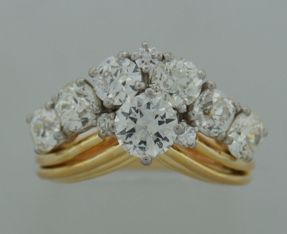 Marchak Diamond Yellow Gold Ring c1940s In Excellent Condition In Beverly Hills, CA