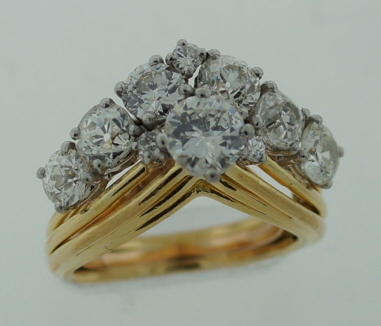 Women's Marchak Diamond Yellow Gold Ring c1940s