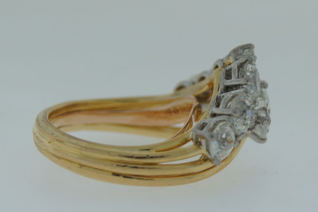 Marchak Diamond Yellow Gold Ring c1940s 1