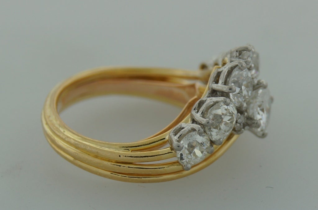 Marchak Diamond Yellow Gold Ring c1940s 2