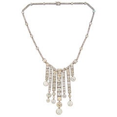 1920s Important French Art Deco Diamond Platinum Necklace