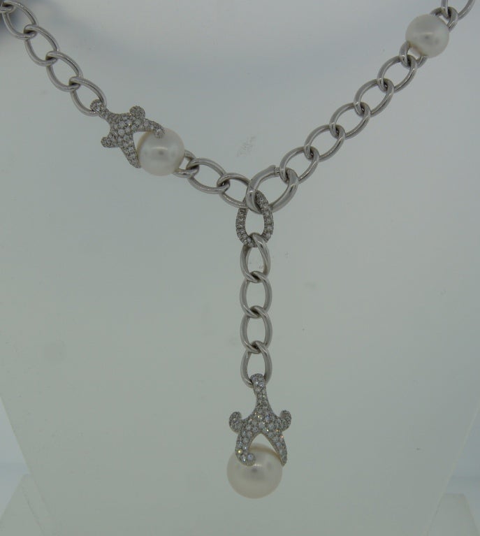 Mikimoto Pearl Diamond White Gold Necklace 2