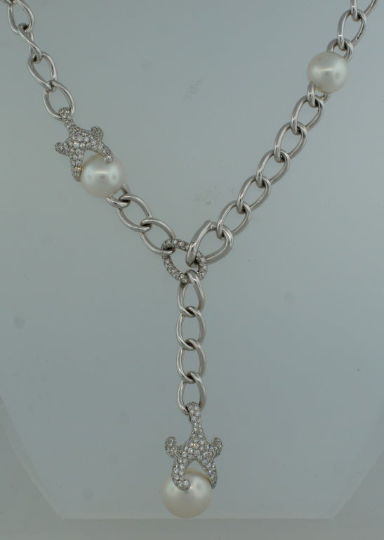 Mikimoto Pearl Diamond White Gold Necklace 3