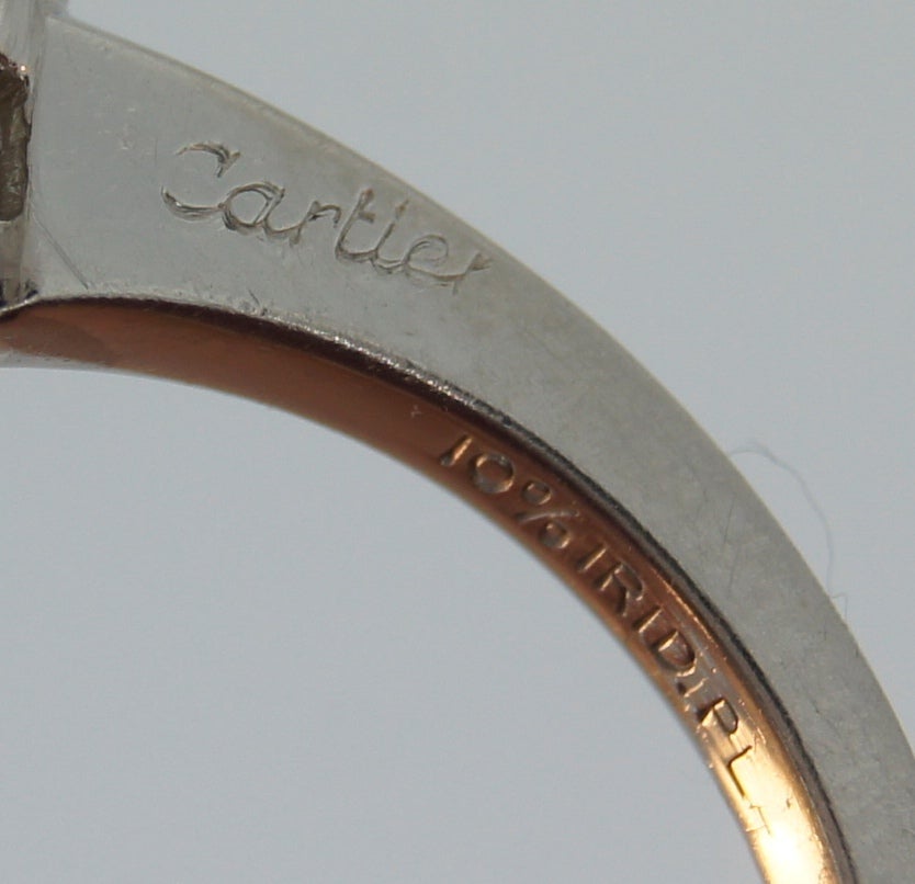 Women's Cartier Diamond Platinum Three-Stone Ring GIA Certificate