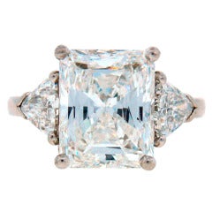 Cartier Diamant Platin Dreisteinring GIA Zertifikat