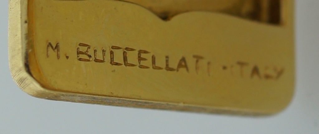 1960s Mario Buccellati Emerald and Two Tone Gold Bangle Bracelet 1