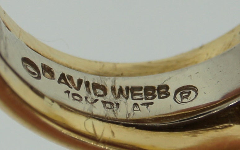 David Webb Coral Diamond Yellow Gold Ring 4