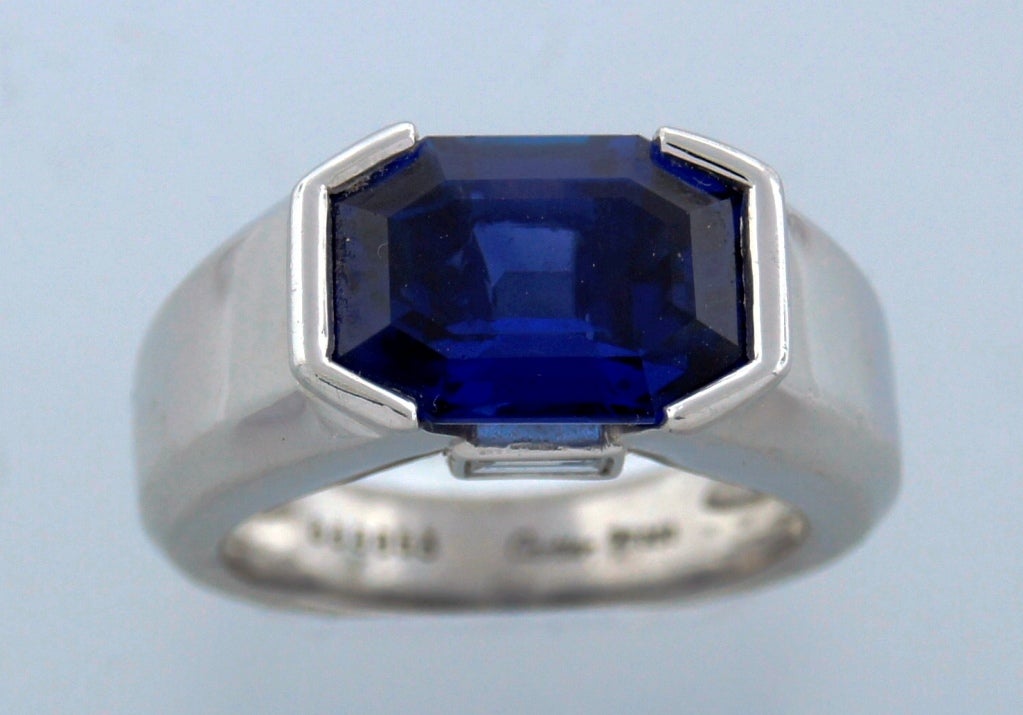 sapphire platinum ring