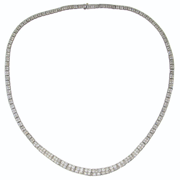 Tiffany & Co. Art Deco Diamond Platinum Necklace c1920s In Excellent Condition In Beverly Hills, CA