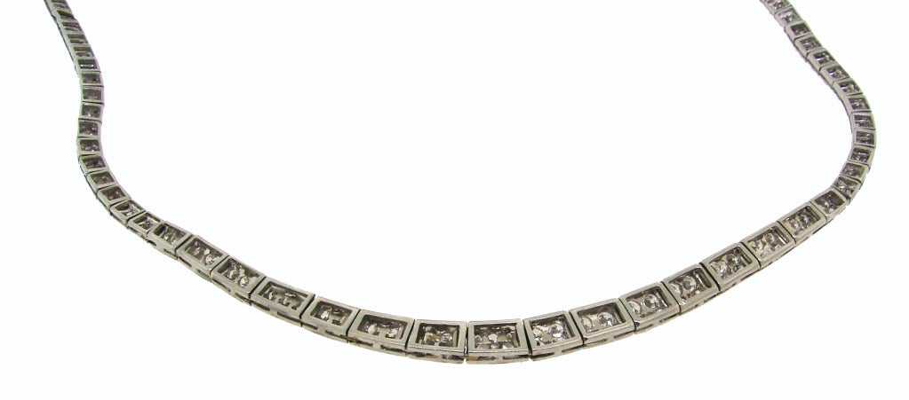 Tiffany & Co. Art Deco Diamond Platinum Necklace c1920s 4