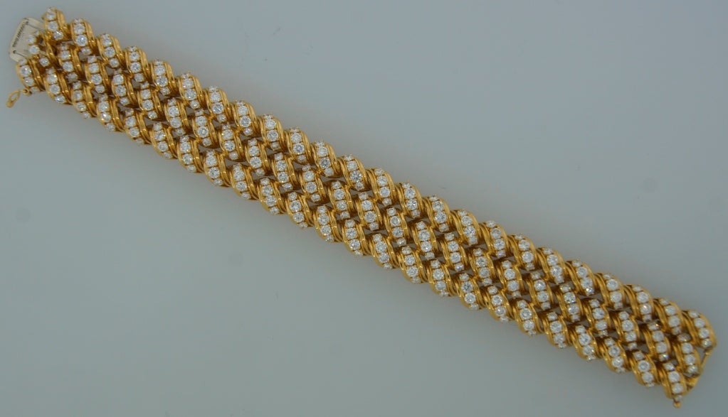 Women's Tiffany & Co. Diamond Yellow Gold Bracelet 1980s