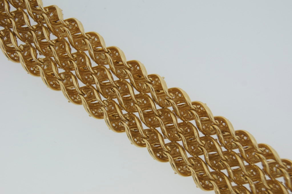 Tiffany & Co. Diamond Yellow Gold Bracelet 1980s 4