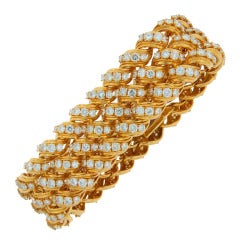 Tiffany & Co. Diamond Yellow Gold Bracelet 1980s