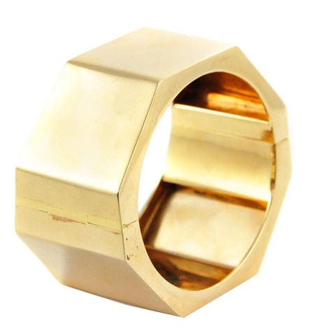 A Gold Hexagonal Cuff Bracelet
