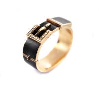 An Antique Gold and Black Enamel Cuff