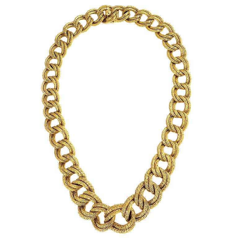 VAN CLEEF & ARPELS Gold Curblink Necklace