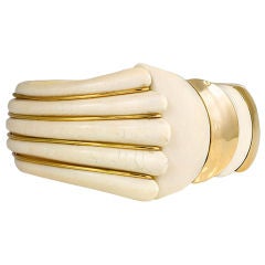 A Vintage Ivory and Gold Bangle