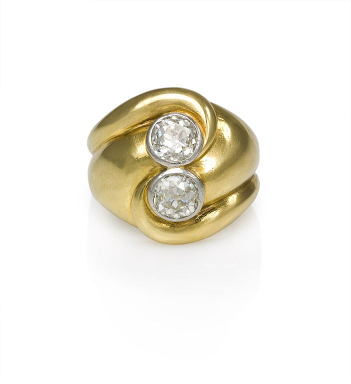 SUZANNE BELPERRON Gold and Diamond Ring at 1stdibs