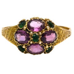 Antique Garnet and Emerald Ring