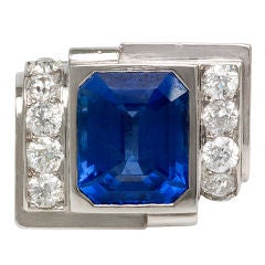 Art Deco Sapphire and Diamond Ring