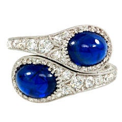 Edwardian Diamond and Sapphire Bypass Ring