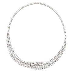 1950s French Draped Diamond Necklace