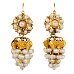 Antique Gold and Freshwater Pearl Day-to-Night Earrings