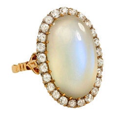 Antique Moonstone and Diamond Ring