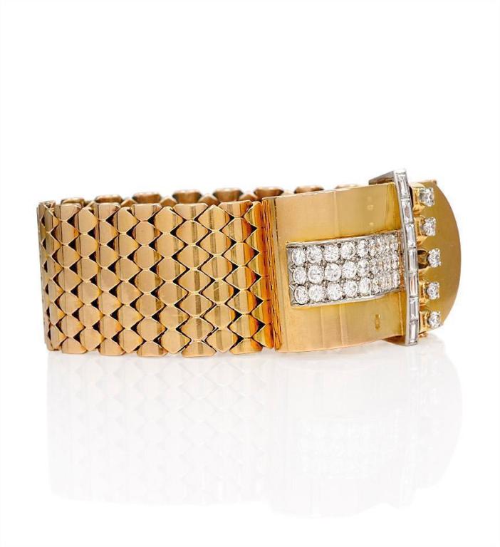 An Ostertag Retro Gold and Diamond Bracelet