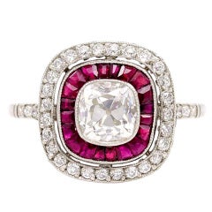 Art Deco Ruby and Diamond Ring
