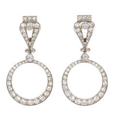 Art Deco Diamond Hoop Earrings