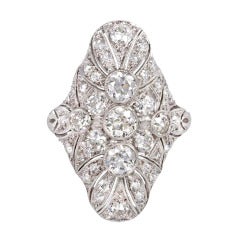 Vintage Edwardian Diamond and Platinum Ring