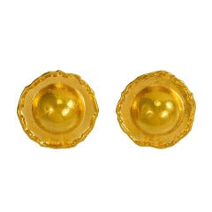 Vintage Jean Mahie Gold Clip Earrings