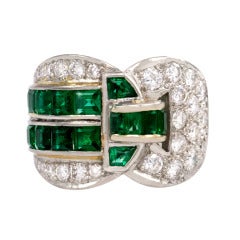 Art Deco Emerald Diamond Ring