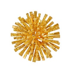 Vintage Tiffany Gold Sunburst Brooch