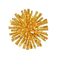 Tiffany Gold Sunburst Brooch