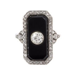 Edwardian Onyx Diamond Ring