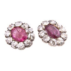 Antique Ruby and Diamond Earrings