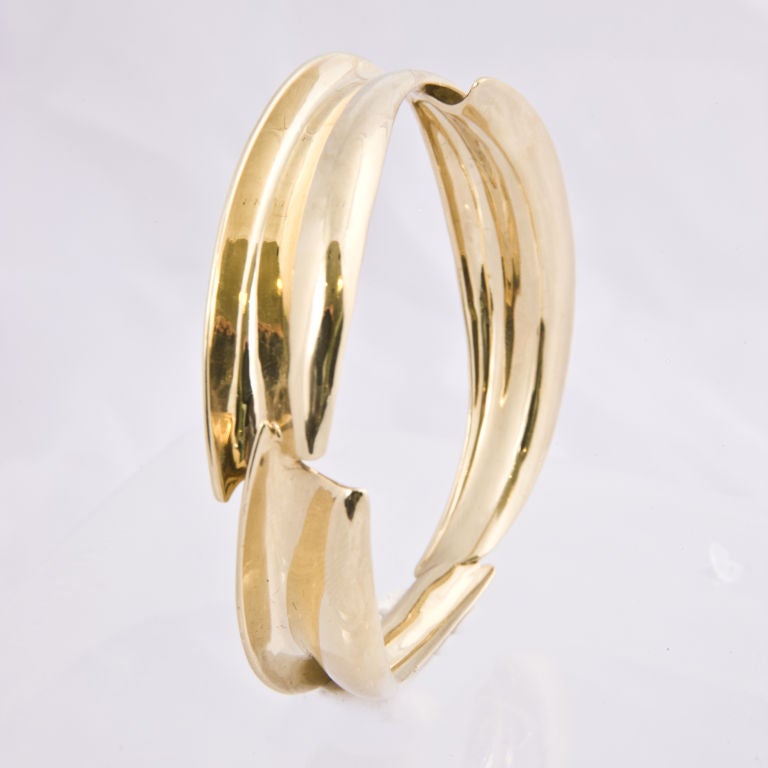 Tiffany and Co. slip on bangle bracelet in 18kt. yellow gold, signed Tiffany and Co.