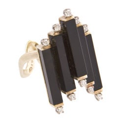 Dramatic Onyx and Diamond Ring