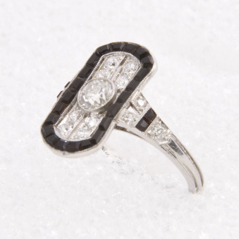 Art Deco Diamond and Onyx Ring