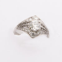 Wonderful High Grade Diamond Art Deco Ring